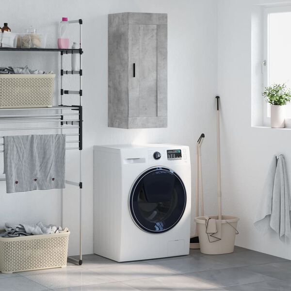 vidaXL betonsz&uuml;rke szerelt fa fali szekr&eacute;ny 34,5x34x90 cm