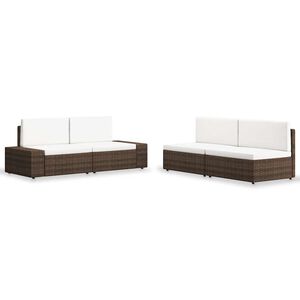 vidaXL 4 r&eacute;szes barna polyrattan kerti &uuml;lőgarnit&uacute;ra