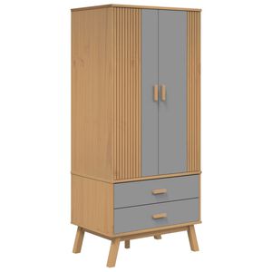 vidaXL OLDEN sz&uuml;rke &eacute;s barna t&ouml;m&ouml;r fenyőfa gardr&oacute;b 76,5 x 53 x 172 cm
