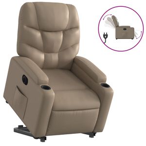vidaXL elektromos k&aacute;v&eacute;sz&iacute;nű műbőr fel&aacute;ll&aacute;st seg&iacute;tő d&ouml;nthető fotel