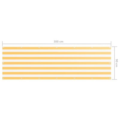 vidaXL fehér-sárga oxford-szövet erkélyparaván 90 x 300 cm