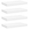 vidaXL 4 db feh&eacute;r MDF lebegő fali polc 40 x 23,5 x 3,8 cm
