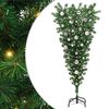 vidaXL Felfel&eacute; ford&iacute;tott műfenyő vil&aacute;g&iacute;t&aacute;ssal &eacute;s goly&oacute;kkal Z&ouml;ld 150 cm
