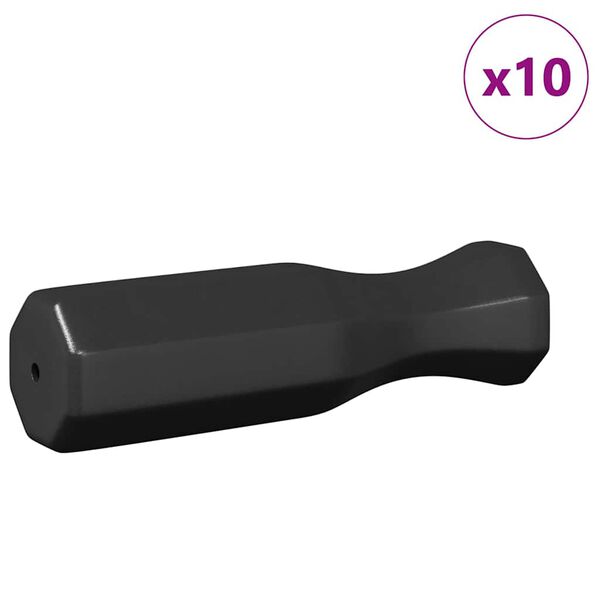 vidaXL Foci asztali foganty&uacute;k 10 pcs Fekete 3,1 x 3,1 x 17,8 cm