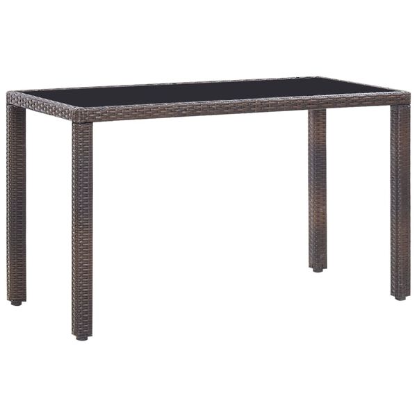 vidaXL 5-részes barna kültéri polyrattan étkezőszett párnákkal