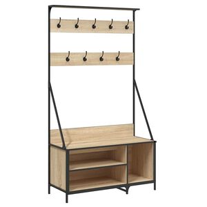 vidaXL sonoma t&ouml;lgy sz&iacute;nű ruhafogas cipőpolccal 100x41x184 cm