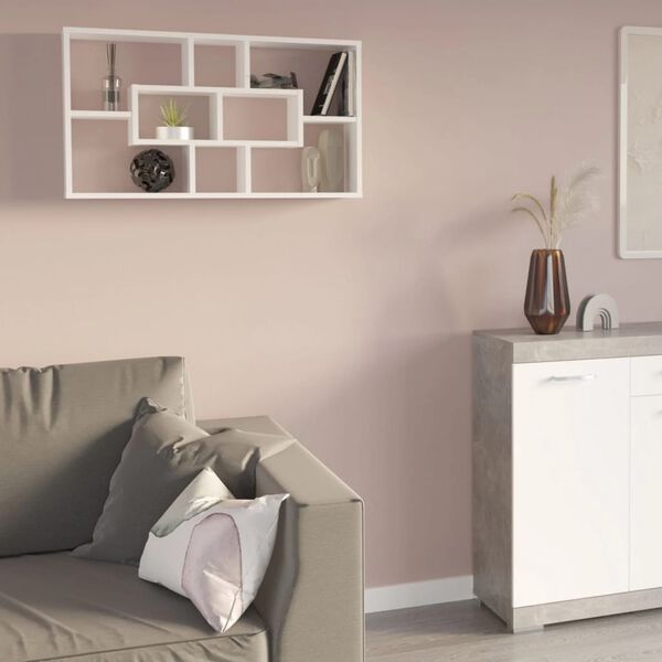 FMD fehér téglalap alakú 8 rekeszes fali polc