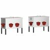 vidaXL Csirke etető 2 pcs Ez&uuml;st 41,5 x 20,5 x 33 cm Horganyzott ac&eacute;l