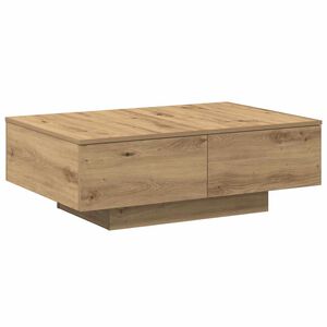 vidaXL k&eacute;zműves t&ouml;lgy sz&iacute;nű szerelt fa doh&aacute;nyz&oacute;asztal 90 x 60 x 31 cm