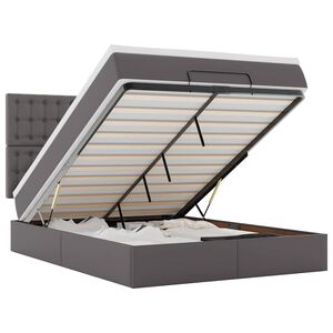 vidaXL Ottom&aacute;n &aacute;gykeret matraccal Sz&uuml;rke 140x190cm műbőrrel