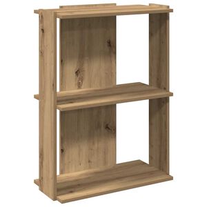 vidaXL 3 szintes k&eacute;zműves t&ouml;lgy szerelt fa k&ouml;nyvespolc 60x30x80 cm