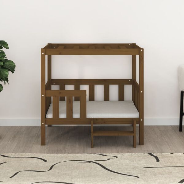 vidaXL m&eacute;zbarna t&ouml;m&ouml;r fenyőfa kutya&aacute;gy 95,5x73,5x90 cm