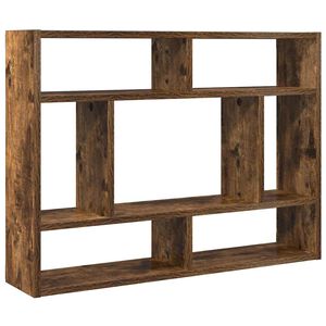vidaXL f&uuml;st&ouml;s t&ouml;lgy sz&iacute;nű szerelt fa fali polc 75x16x55 cm
