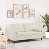 vidaXL 2 személyes krémszínű bársony kanapé díszpárnákkal 140 cm