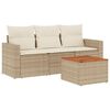 vidaXL 4 r&eacute;szes b&eacute;zs polyrattan kerti &uuml;lőgarnit&uacute;ra p&aacute;rn&aacute;kkal