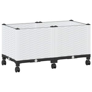 vidaXL Kerekes Kerti &Uuml;ltető Feh&eacute;r 80 x 40 x 48 cm PP