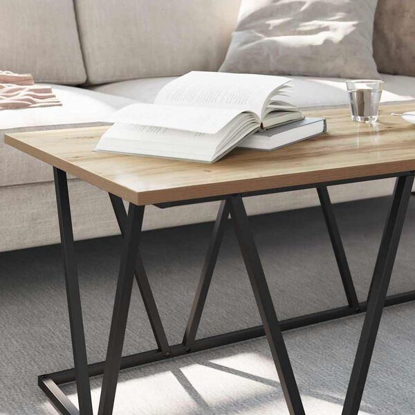 vidaXL Doh&aacute;nyz&oacute;asztal Artisan t&ouml;lgy 100 x 50 x 40 cm M&eacute;rn&ouml;ki fa &eacute;s f&eacute;m