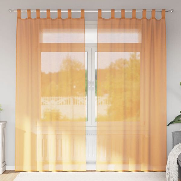 vidaXL 2 db narancss&aacute;rga f&aacute;tyolf&uuml;gg&ouml;ny&ouml;k hurokkal 140x225 cm