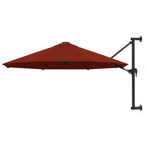 vidaXL terrakotta falra szerelhető napernyő f&eacute;mr&uacute;ddal 300 cm
