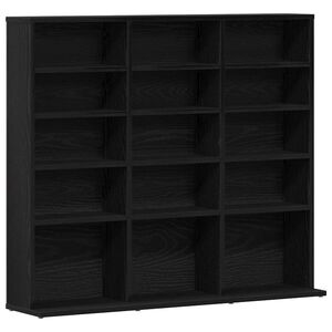 vidaXL fekete t&ouml;lgysz&iacute;nű szerelt fa CD-szekr&eacute;ny 100x23x89,5 cm