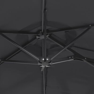 vidaXL fekete dupla tetős napernyő 316x240 cm