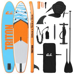vidaXL SUP t&aacute;bla &uuml;lőhellyel 2 az 1-ben TRITON 305 x 76 x 15 cm K&eacute;k
