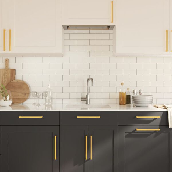 vidaXL 5 db aranysz&iacute;nű rozsdamentes ac&eacute;l szekr&eacute;nyfoganty&uacute; 224 mm