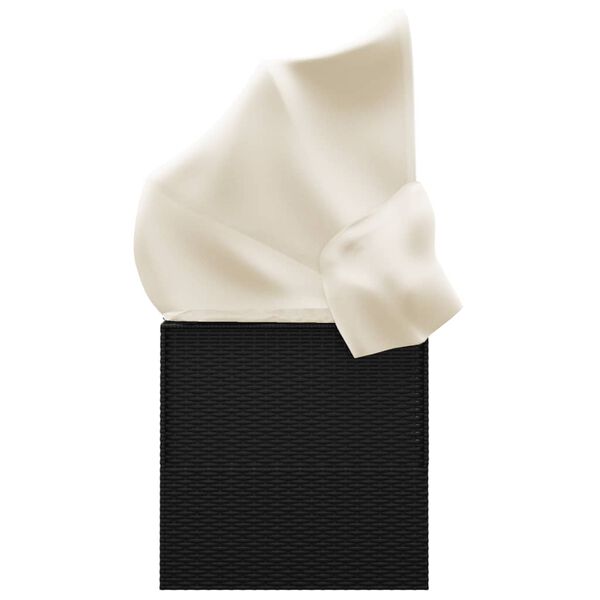 vidaXL fekete polyrattan k&uuml;lt&eacute;ri t&aacute;rsalg&oacute;kanap&eacute; tetővel &eacute;s p&aacute;rn&aacute;kkal