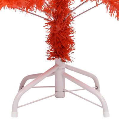 vidaXL piros PVC megvilágított műkarácsonyfa gömb szettel 120 cm