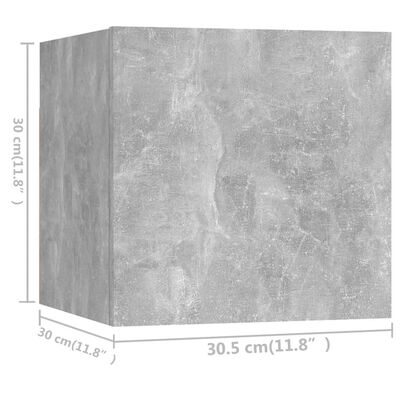 vidaXL 9 részes betonszürke forgácslap TV-szekrényszett