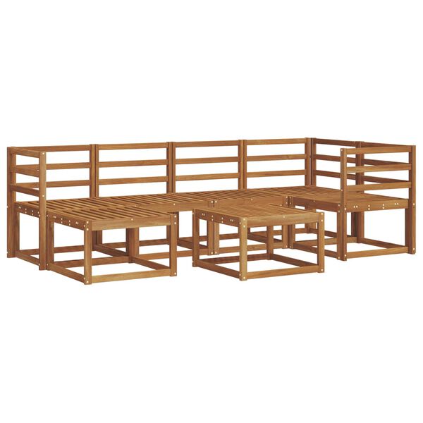 vidaXL K&uuml;lt&eacute;ri kanap&eacute; szett 7 pcs Term&eacute;szetes &eacute;s Vil&aacute;gossz&uuml;rke