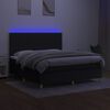 vidaXL fekete sz&ouml;vet rug&oacute;s &eacute;s LED-es &aacute;gy matraccal 160x200 cm