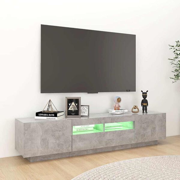 vidaXL betonsz&uuml;rke TV-szekr&eacute;ny LED-l&aacute;mp&aacute;kkal 180 x 35 x 40 cm