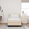 vidaXL Boxspring &aacute;gy matraccal Kr&eacute;m 90 x 200 cm Sz&ouml;vet &eacute;s M&eacute;rn&ouml;ki Fa