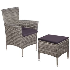vidaXL sz&uuml;rke polyrattan k&uuml;lt&eacute;ri sz&eacute;k zs&aacute;mollyal &eacute;s p&aacute;rn&aacute;kkal