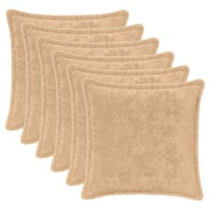 vidaXL P&aacute;rna huzat 6 db HOUTEN Kr&eacute;msz&iacute;nű 30 x 30 cm Műny&uacute;l Szőr