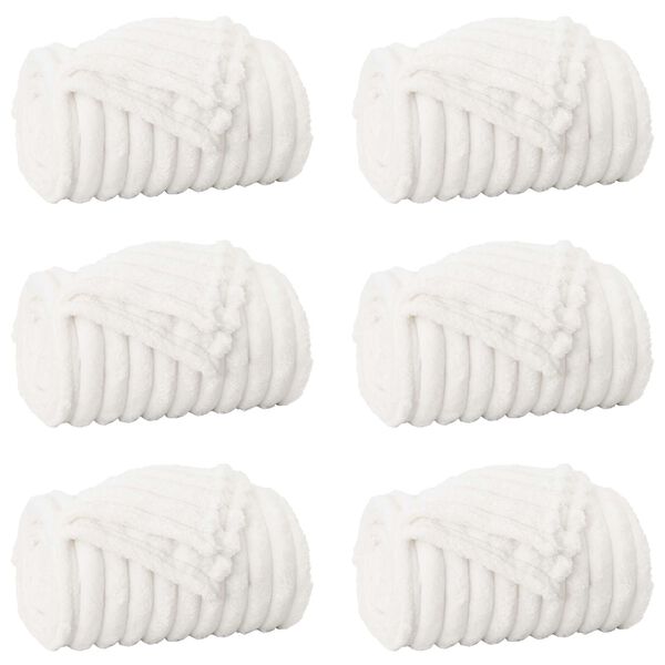 vidaXL Takar&oacute;k 6 pcs Feh&eacute;r 150 x 130 cm Gyapj&uacute;