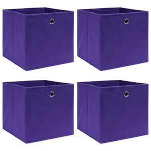 vidaXL 4 db lila nem szőtt sz&ouml;vet t&aacute;rol&oacute;doboz 28 x 28 x 28 cm