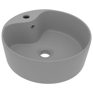 vidaXL matt vil&aacute;gossz&uuml;rke luxus ker&aacute;mia mosd&oacute;kagyl&oacute; t&uacute;lfoly&oacute;val 36x13 cm