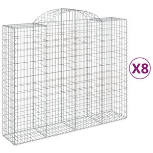vidaXL 8 db &iacute;ves horganyzott vas gabion kos&aacute;r 200x50x160/180 cm