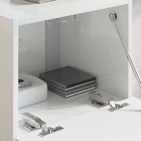 vidaXL TV Fali Szekr&eacute;ny F&eacute;nyes Feh&eacute;r 60 x 31 x 29.5 cm Faanyag