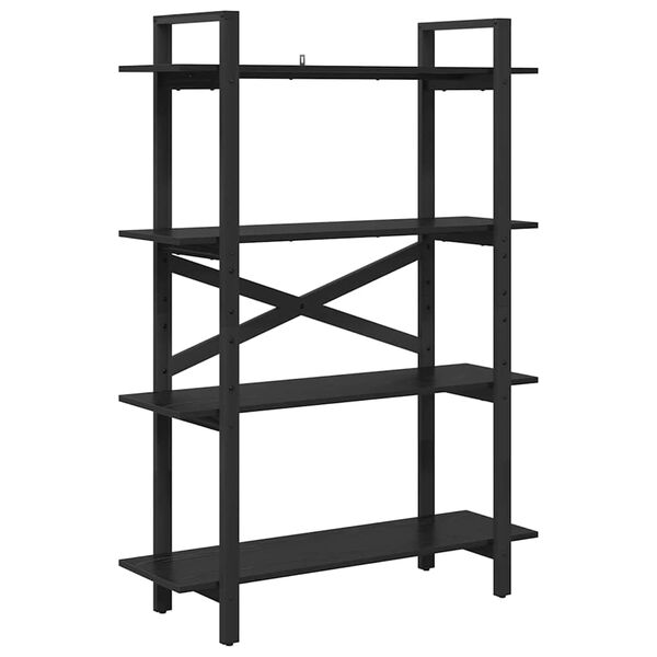 vidaXL K&ouml;nyvespolc Fekete t&ouml;lgy 100 x 33,5 x 140 cm Faanyag