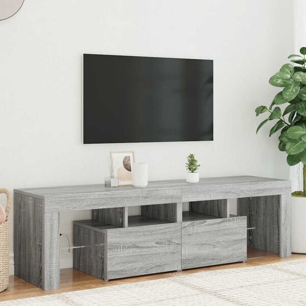 vidaXL sz&uuml;rke sonoma sz&iacute;nű TV-szekr&eacute;ny LED-vil&aacute;g&iacute;t&aacute;ssal 140x36,5x40 cm