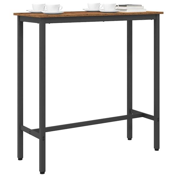 vidaXL asztal &Ouml;reg fa 100 x 40 x 100,5 cm Műszaki fa &eacute;s ac&eacute;l