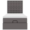 vidaXL szürke műbőr ottomán ágy matraccal 90x200cm