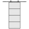 vidaXL fekete ESG &uuml;veg tol&oacute;ajt&oacute; f&eacute;mszerelv&eacute;ny-szettel 90x205 cm