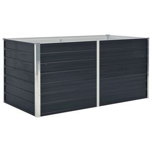 vidaXL antracitsz&uuml;rke horganyzott ac&eacute;l kerti magas&aacute;gy&aacute;s 160x80x45 cm