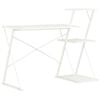vidaXL feh&eacute;r &iacute;r&oacute;asztal polccal 116 x 50 x 93 cm