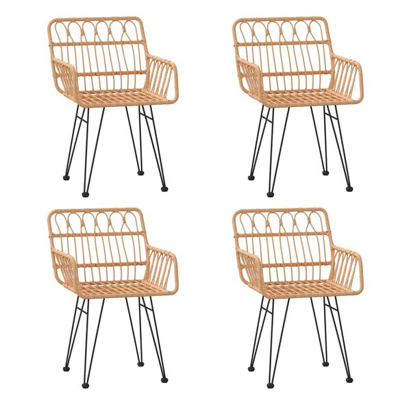 vidaXL 5 r&eacute;szes polyrattan kerti &eacute;tkezőgarnit&uacute;ra