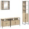 vidaXL F&uuml;rdőszoba b&uacute;tor szett 4 db Sonoma t&ouml;lgy 33 x 33 x 185,5 cm